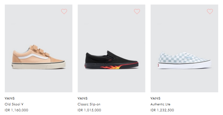 pilihan vans terlengkap